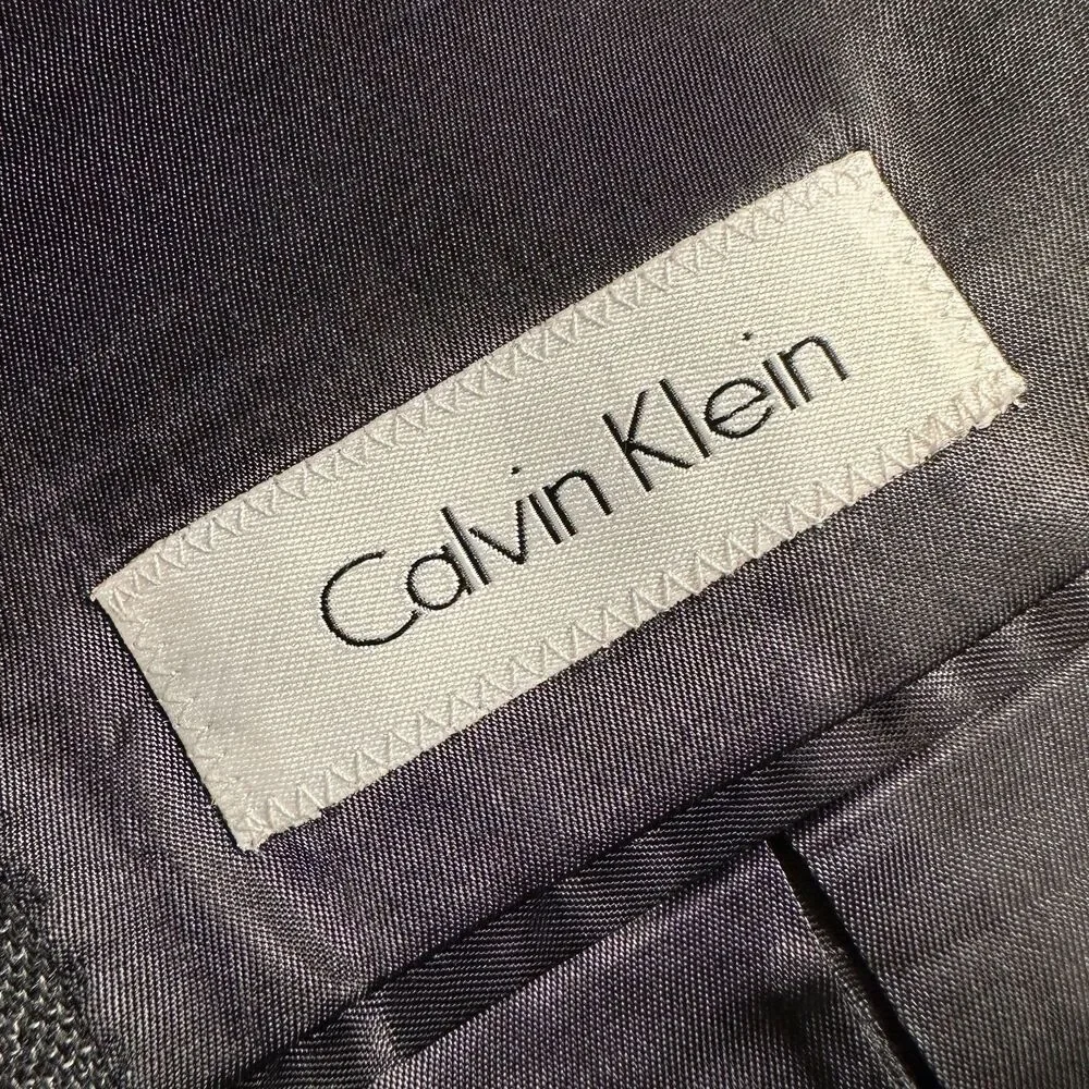 CALVIN KLEIN Men's Blazer 40R Sport Coat Two Button Suit Jacket Gray Wool 2-vent